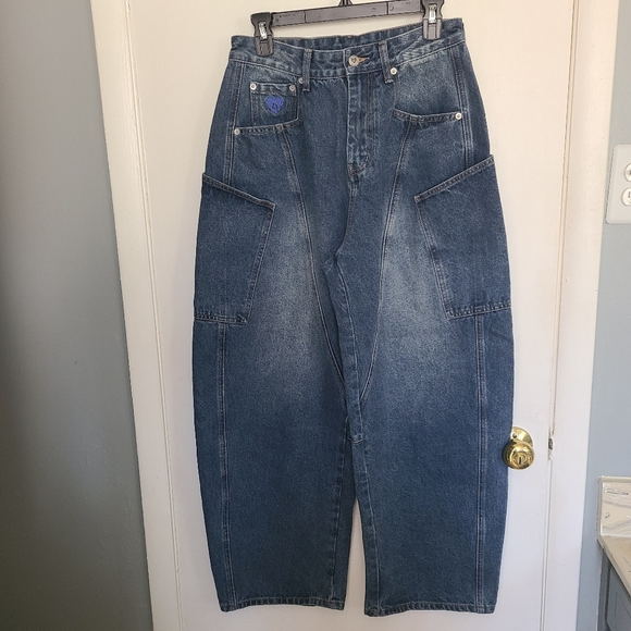 Aelfric Eden Pants - Aelfric Eden UNISEX Y2K-inspired Hip-Hop Bold Wide Leg Relaxed Style Jeans Sz 30